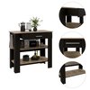 Tuhome Cala Kitchen Island 40, Two Shelves, One Drawer, Four Legs, Black/Light Oak AWD5777